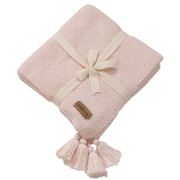 KNIT BLANKET BABY ROVA PINK (100X100 CM)
