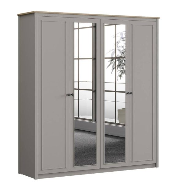 SENTO 4 DOORS WARDROBE  U GREY