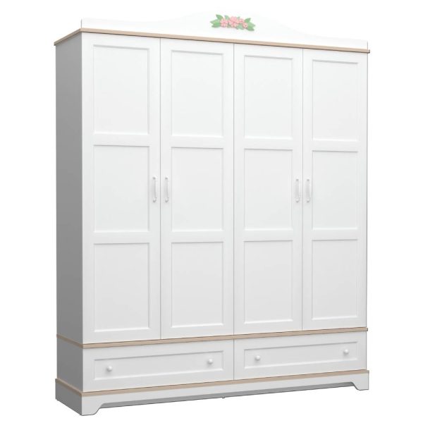 BIANCA 4 DOORS WARDROBE ULTRA WHITE